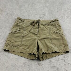 VTG Y2K J Crew Low Fit Shorts Womens 6 Olive Green Cotton Casual Utility Pockets